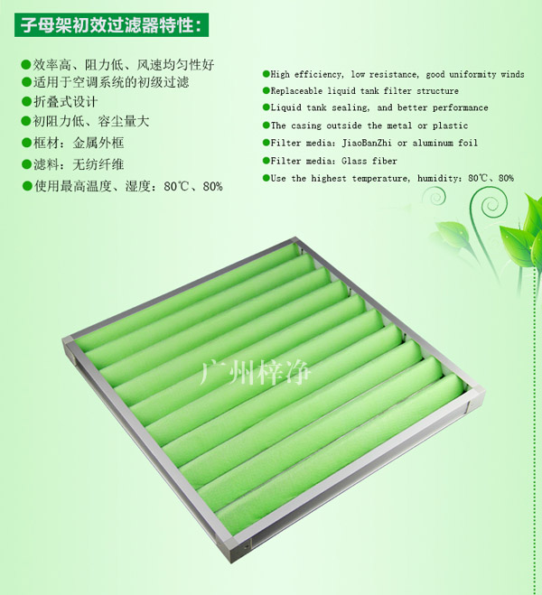 G4級組合式空調(diào)過濾器主要應(yīng)用于初級過濾。