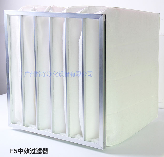 F5級袋式中效過濾器主要用于商業(yè)大樓、劇院、車站。